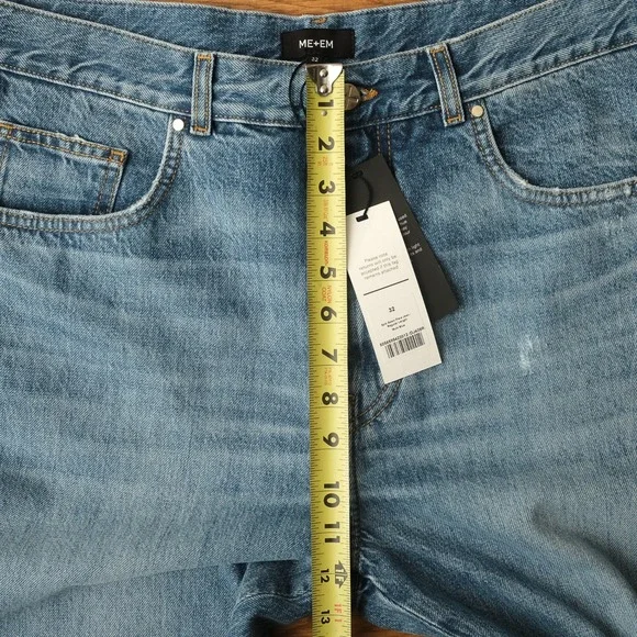 ME+EM Split Seam Flare Jeans Blue Multi Wash Regular Length Wide Leg Size 32 - Picture 10 of 13
